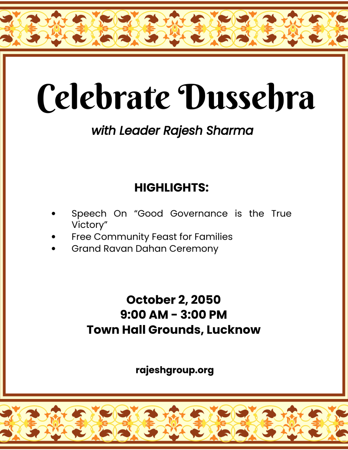 Dussehra Political Flyer Template to Download