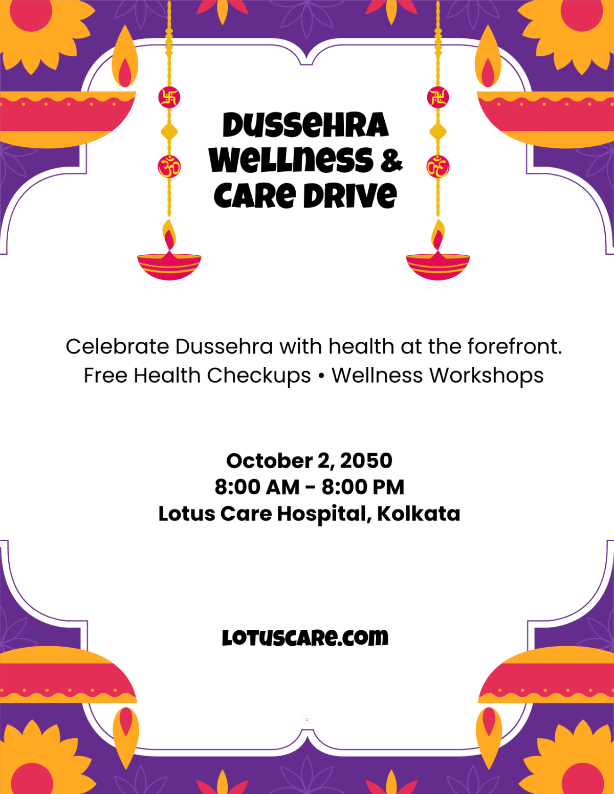Dussehra Hospital Flyer Template to Download