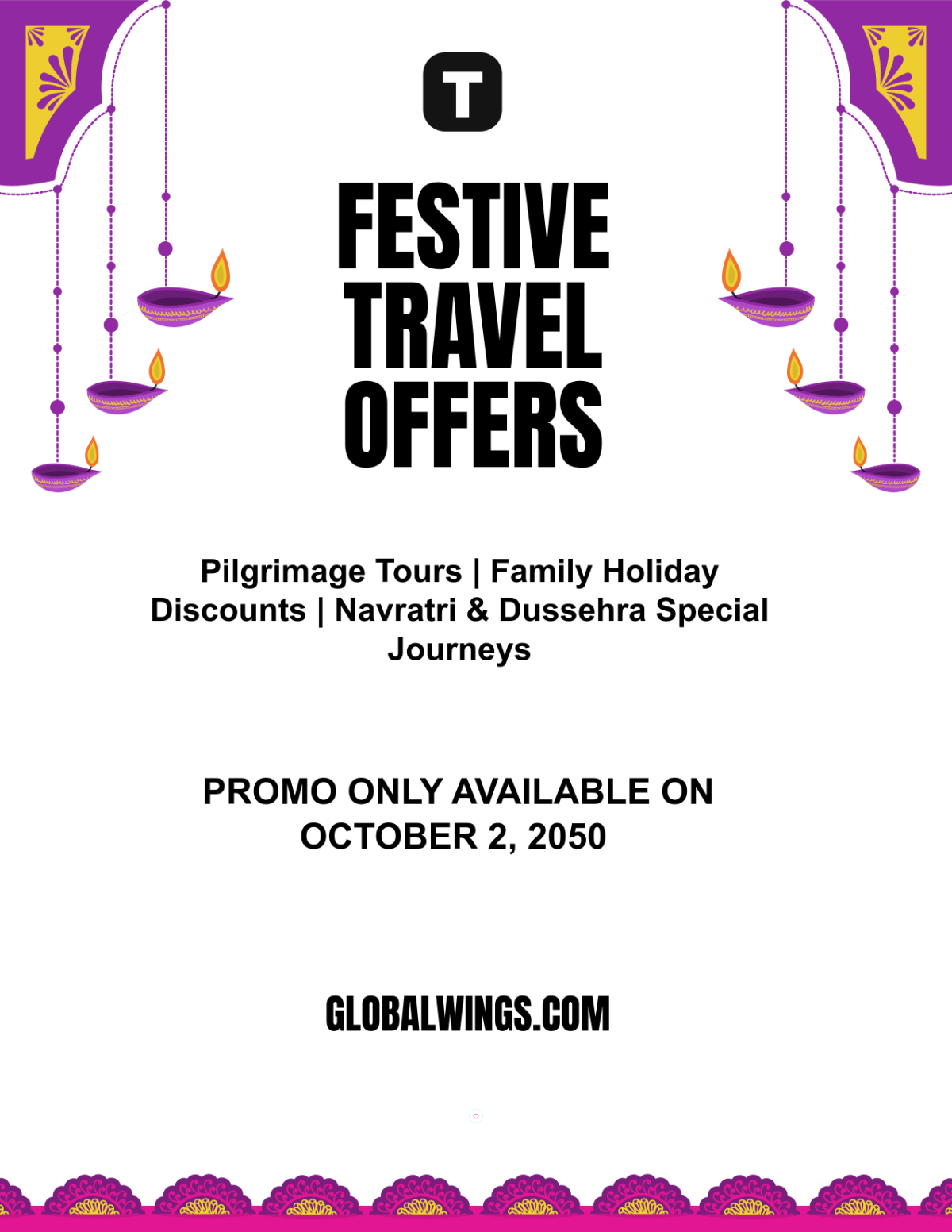 Dussehra Travel Agency Flyer Template to Download