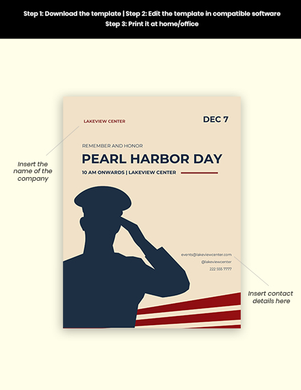 Free Pearl Harbor Day Event Flyer Template to Edit Online