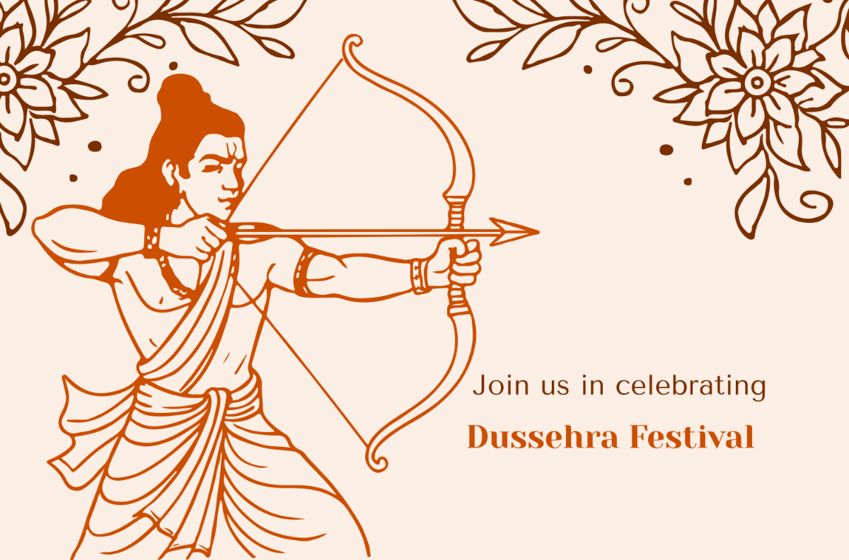 Free Dussehra Drawing Banner Template to Edit Online