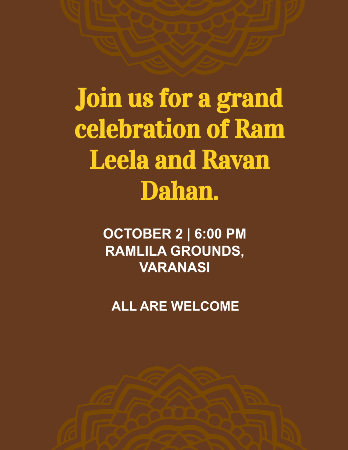 Free Brown Religious Dussehra Flyer Template to Edit Online