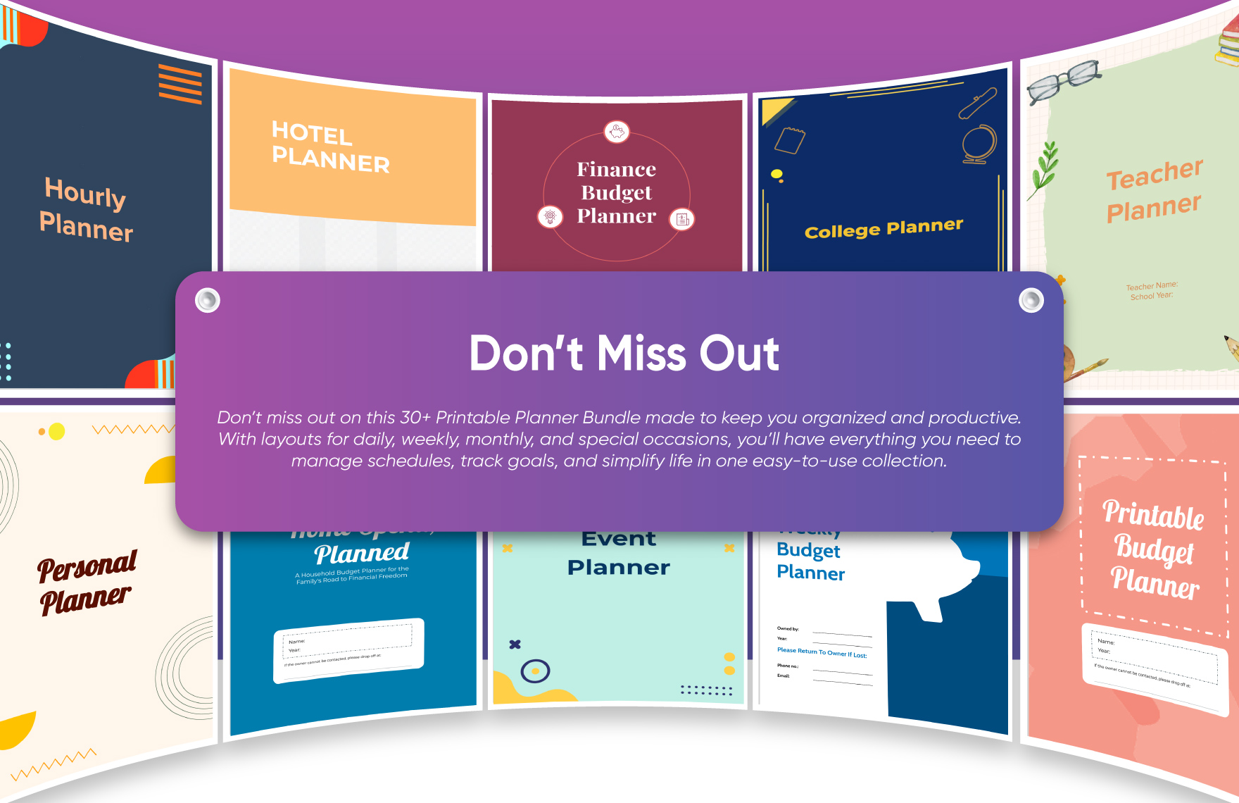 30+ Printable Planner Template Bundle