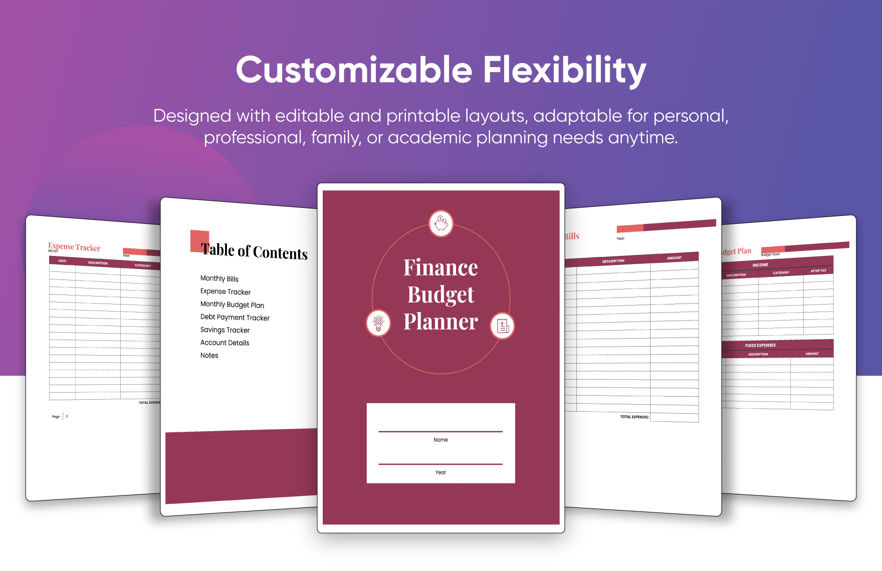 30+ Printable Planner Template Bundle