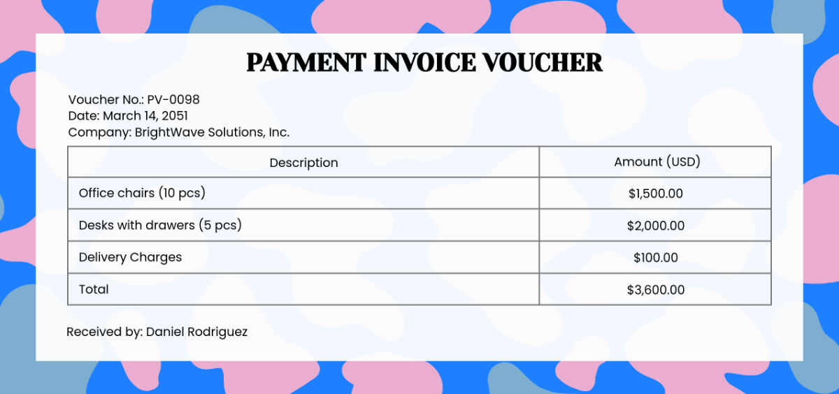 Free Modern Payment Invoice Voucher Template to Edit Online
