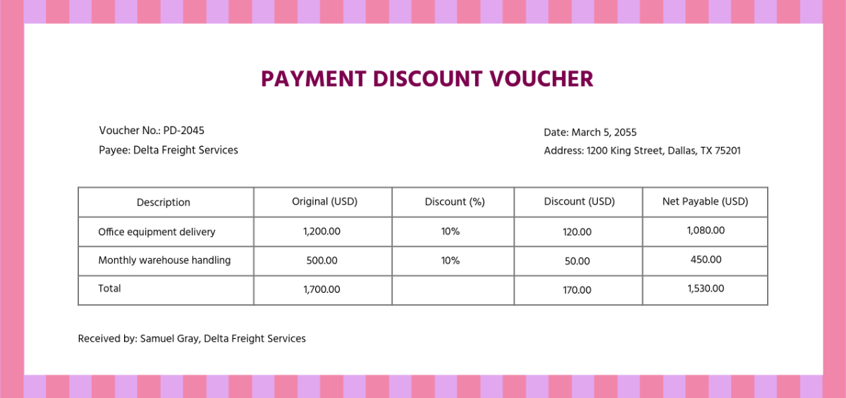 Free Payment Discount Voucher Template to Edit Online
