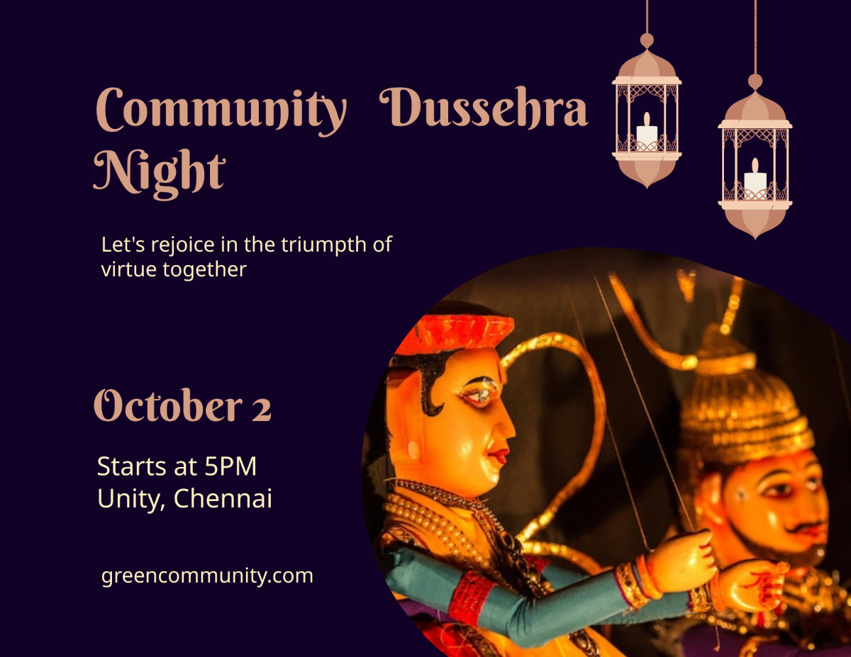 Free Landscape Dussehra Flyer Template to Edit Online