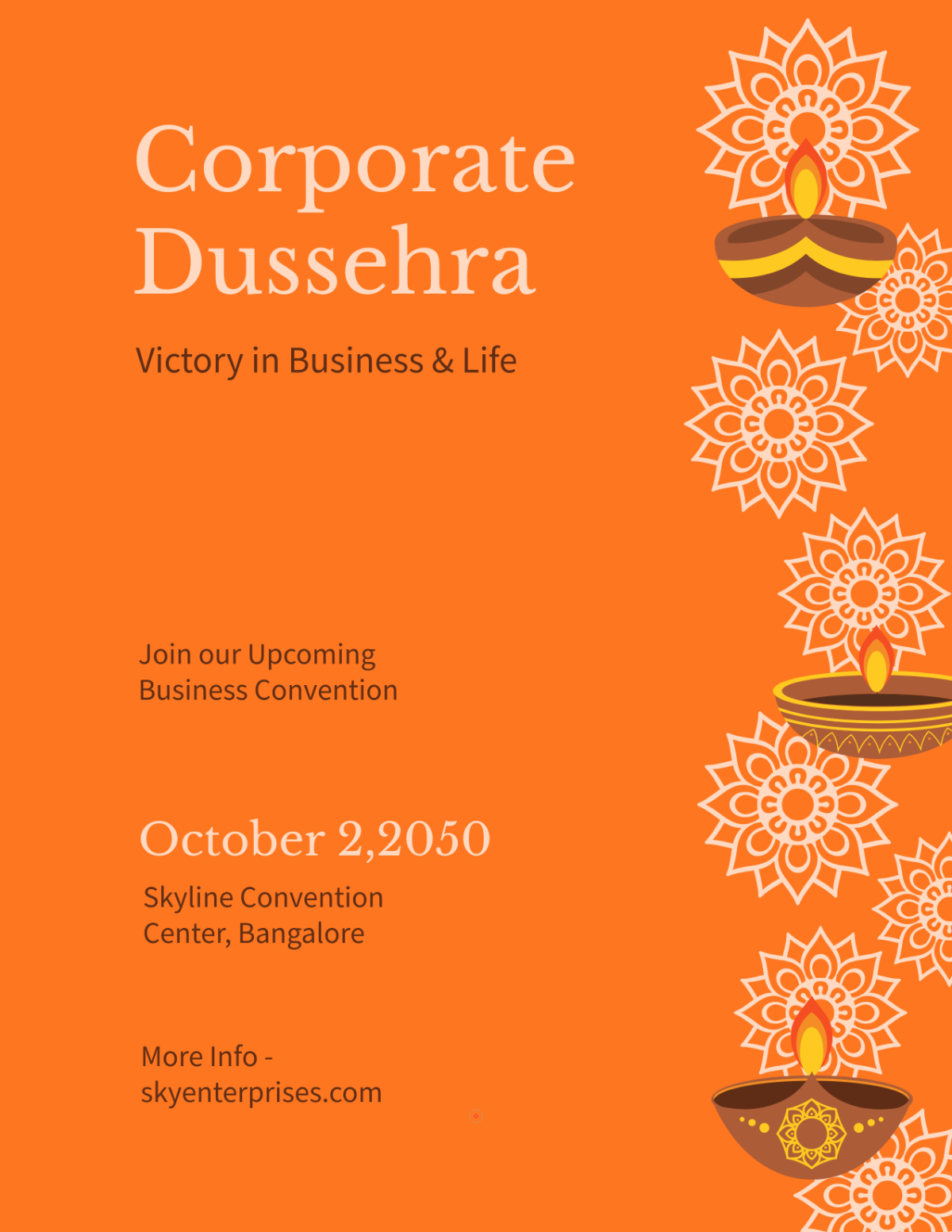 Free Creative Dussehra Business Flyer Template to Edit Online