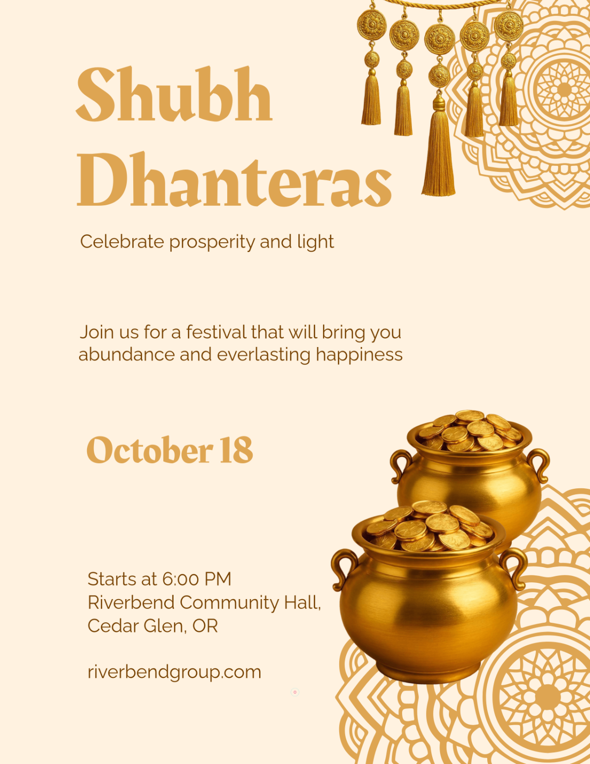 Free Shubh Dhanteras Design Template to Edit Online