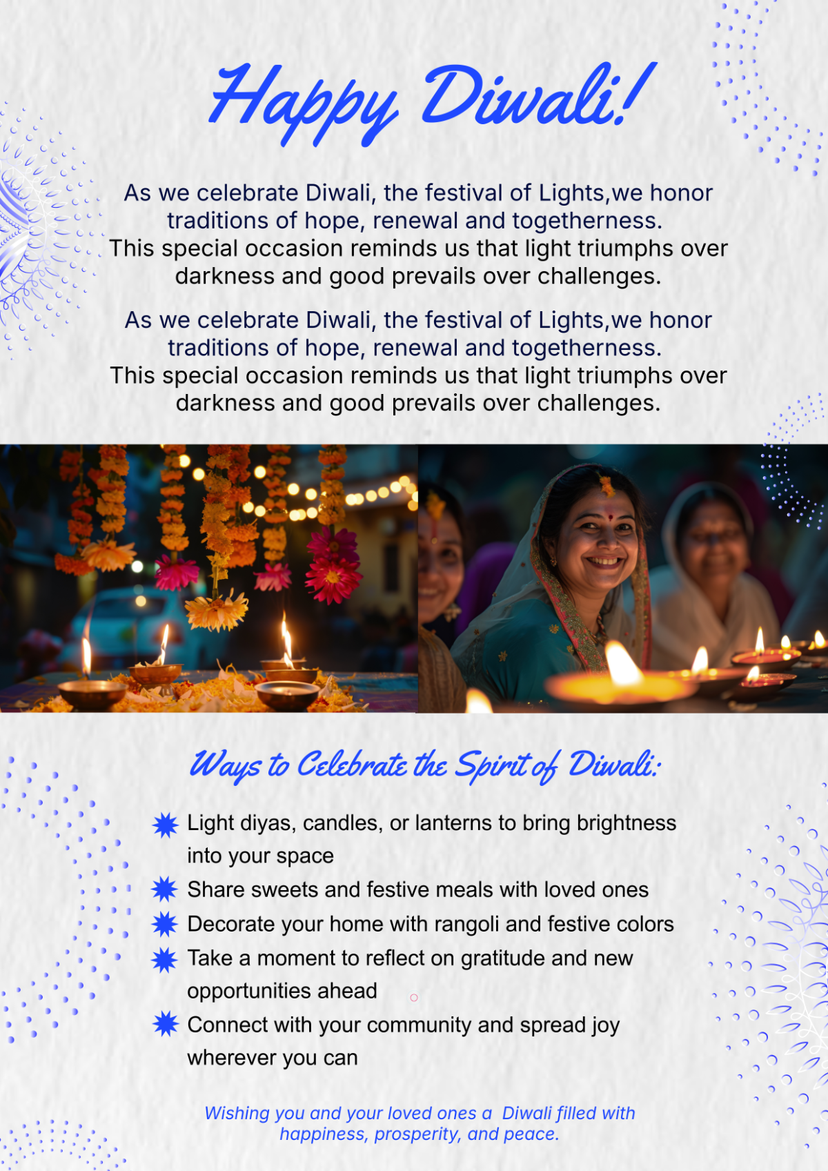 Free Diwali Email Newsletter Template to Edit Online