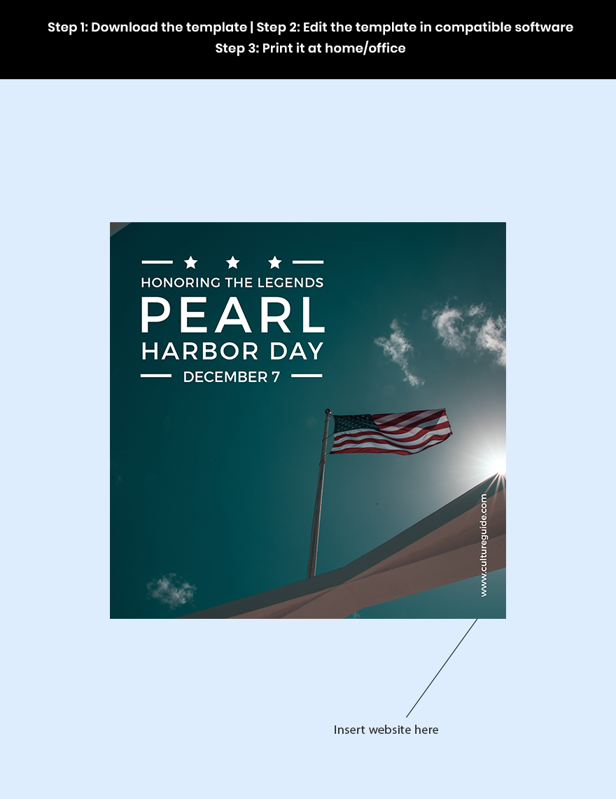 Pearl harbor day instagram post template