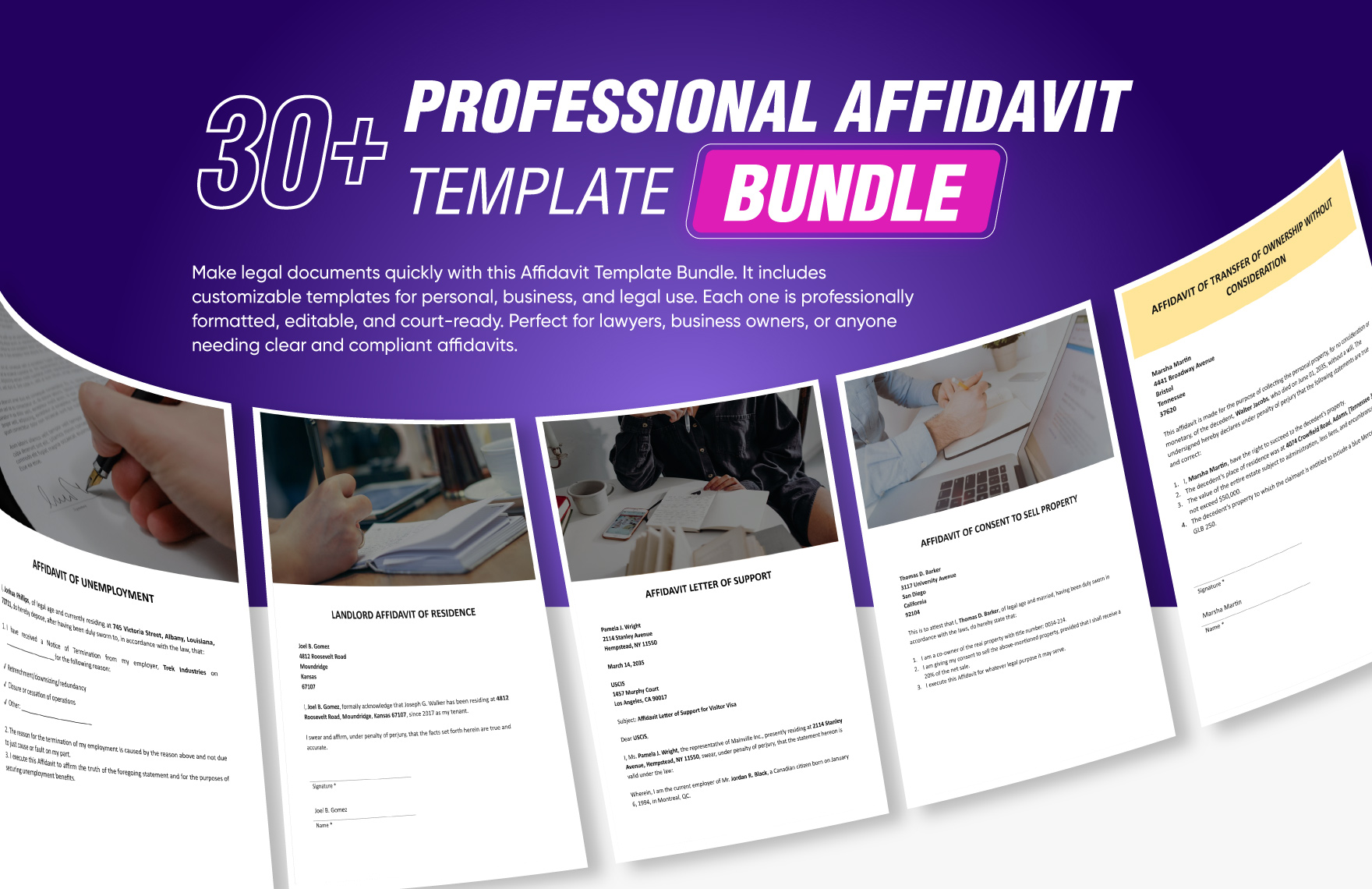 30+ Professional Affidavit Template Bundle in Word, Google Sheets to Download