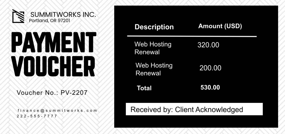 Free Payment Voucher with Logo Template to Edit Online