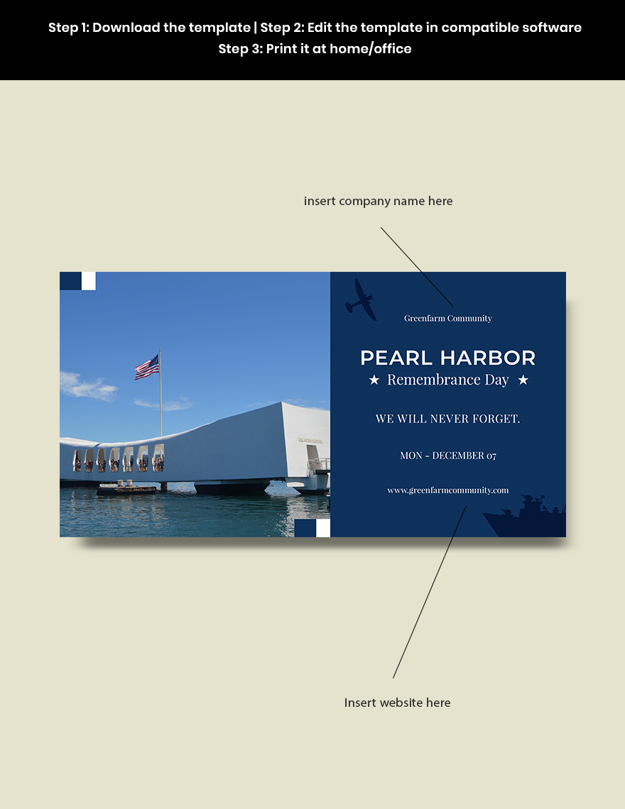 Pearl Harbor Day Facebook post template