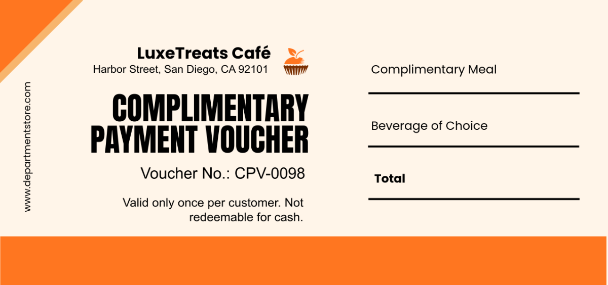Free Complimentary Payment Voucher Template to Edit Online