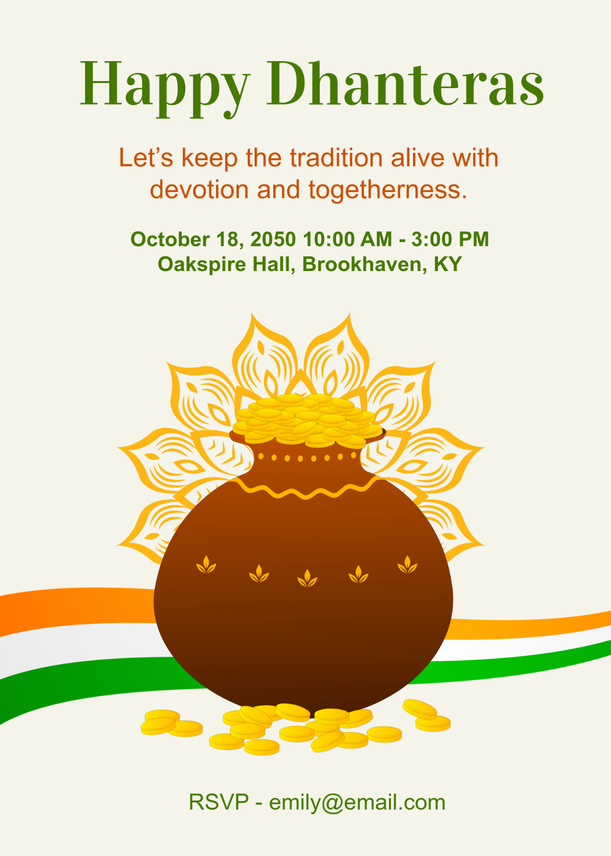 Free Indian Dhanteras Template to Edit Online