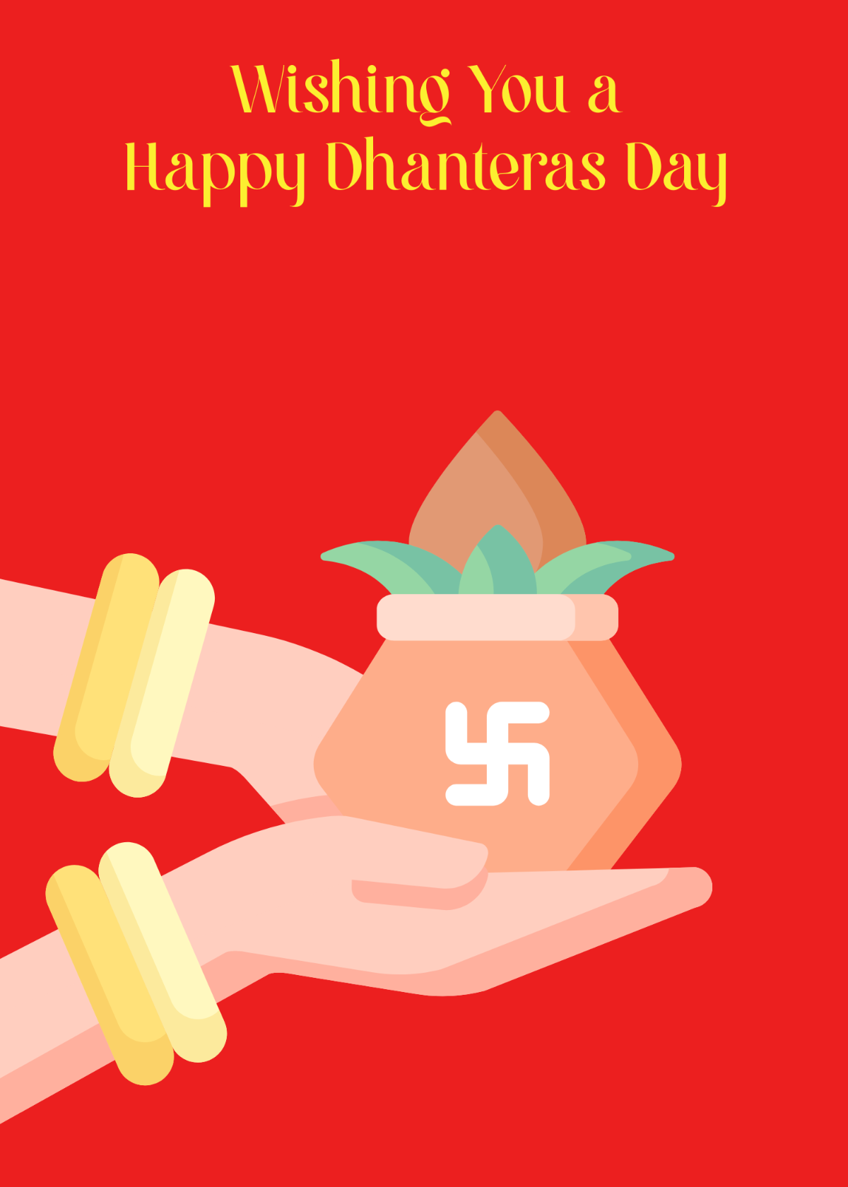 Free Red Dhanteras Day Template to Edit Online