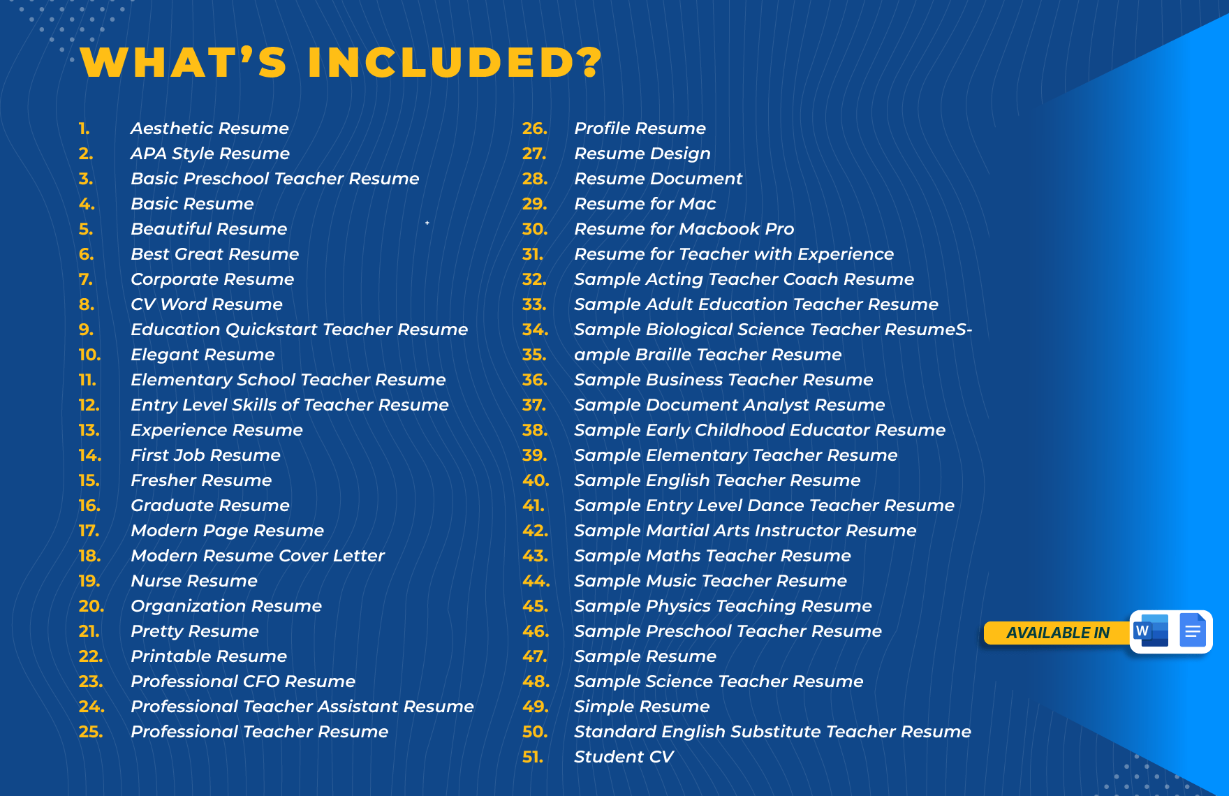 50+ Professional Resume Template Bundle