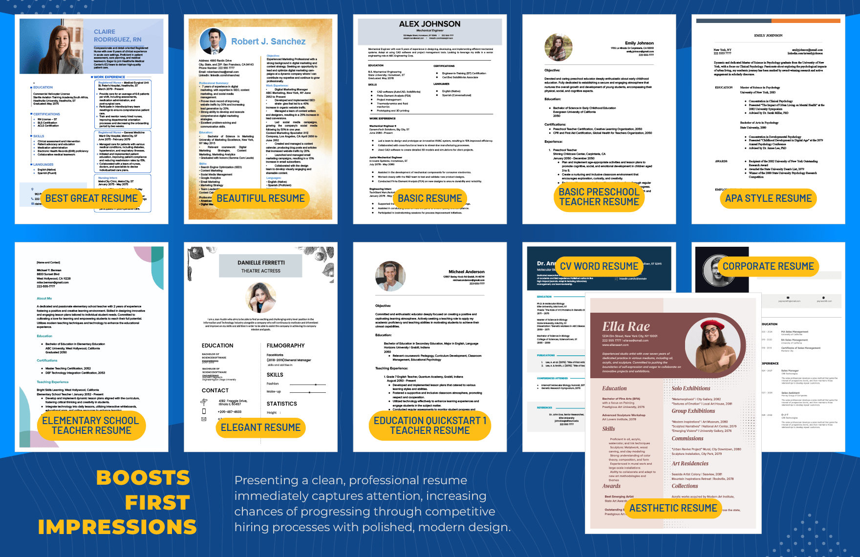 50+ Professional Resume Template Bundle