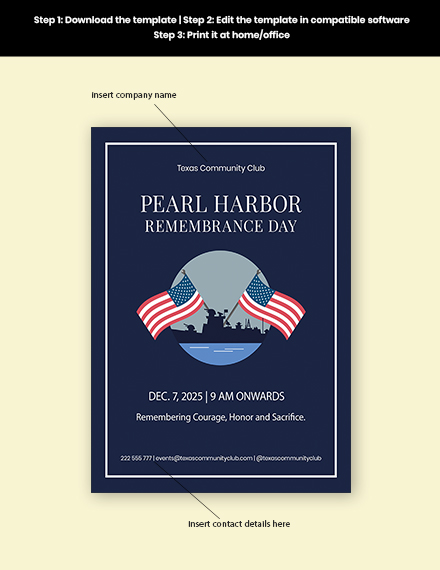 Free Pearl Harbor remembrance Day flyer Template to Edit Online Free Pearl Harbor remembrance Day flyer Template to Edit Online