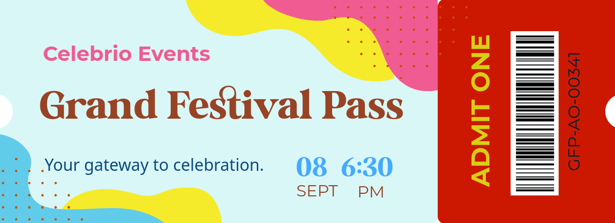 Free Festival Admission Ticket Template to Edit Online