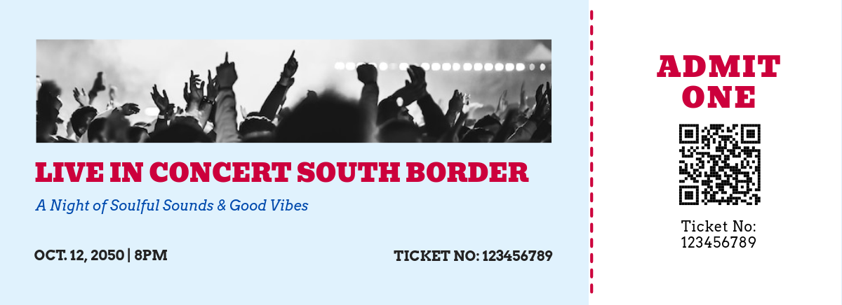 Free Concert Admission Ticket Template to Edit Online