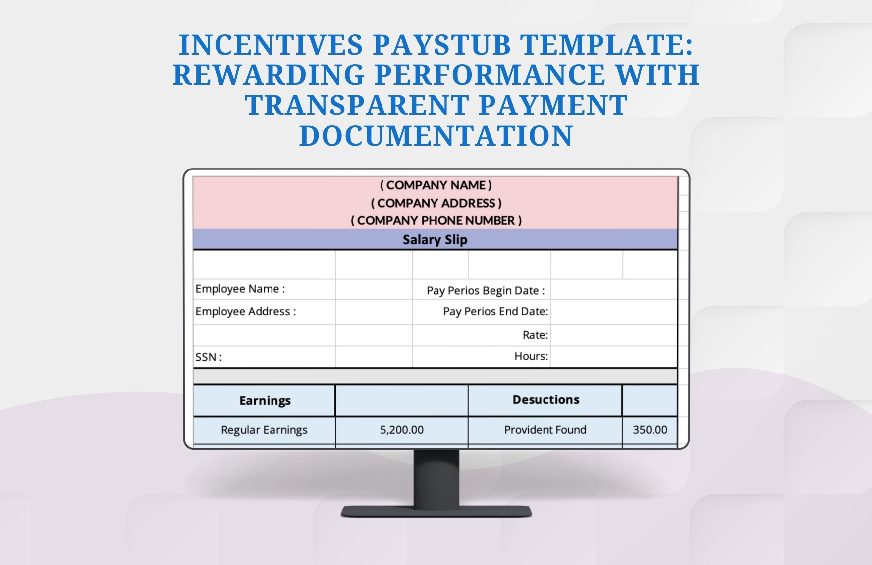 Incentives Pay Stub Template