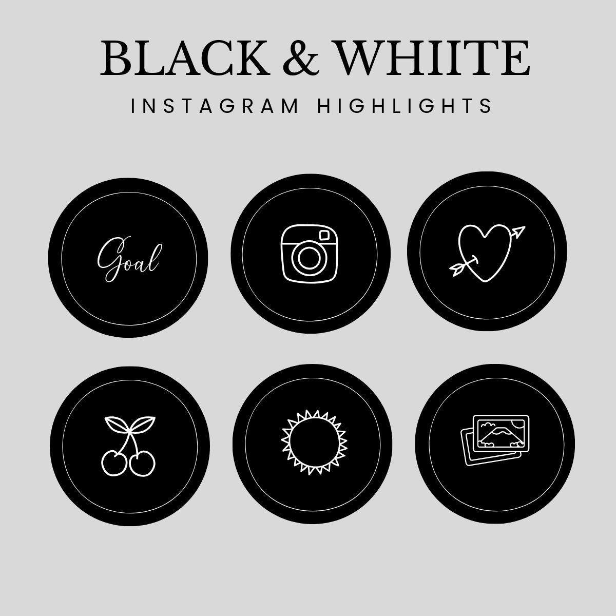 Free Black and White Instagram Highlight Template to Edit Online
