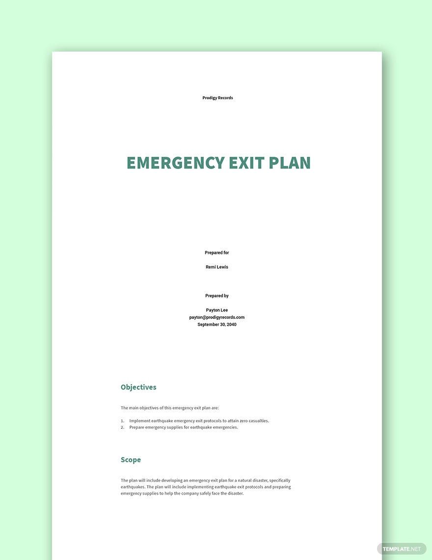 Printable Emergency Response Plan Template