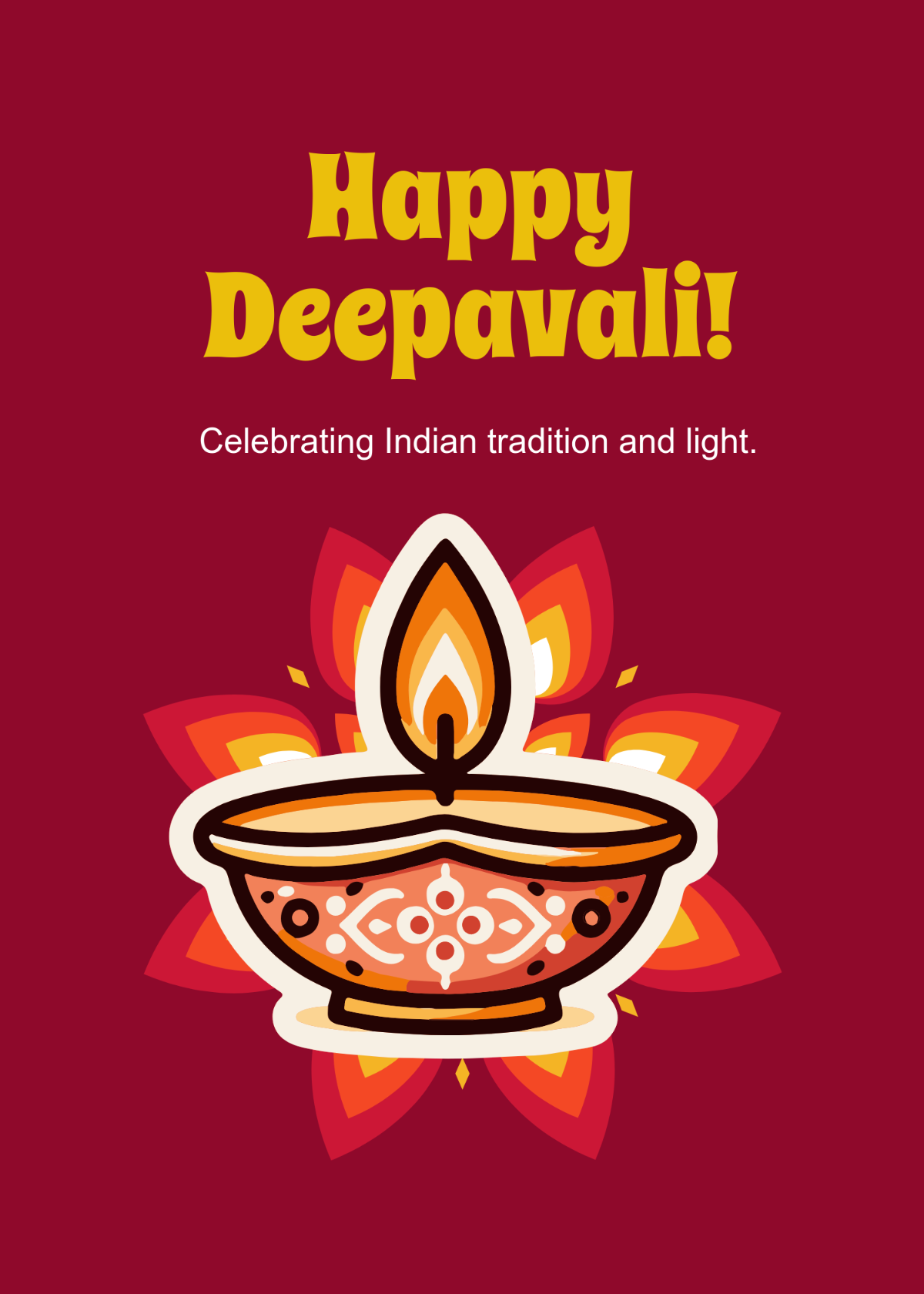 Free Red Indian Deepavali Template to Edit Online