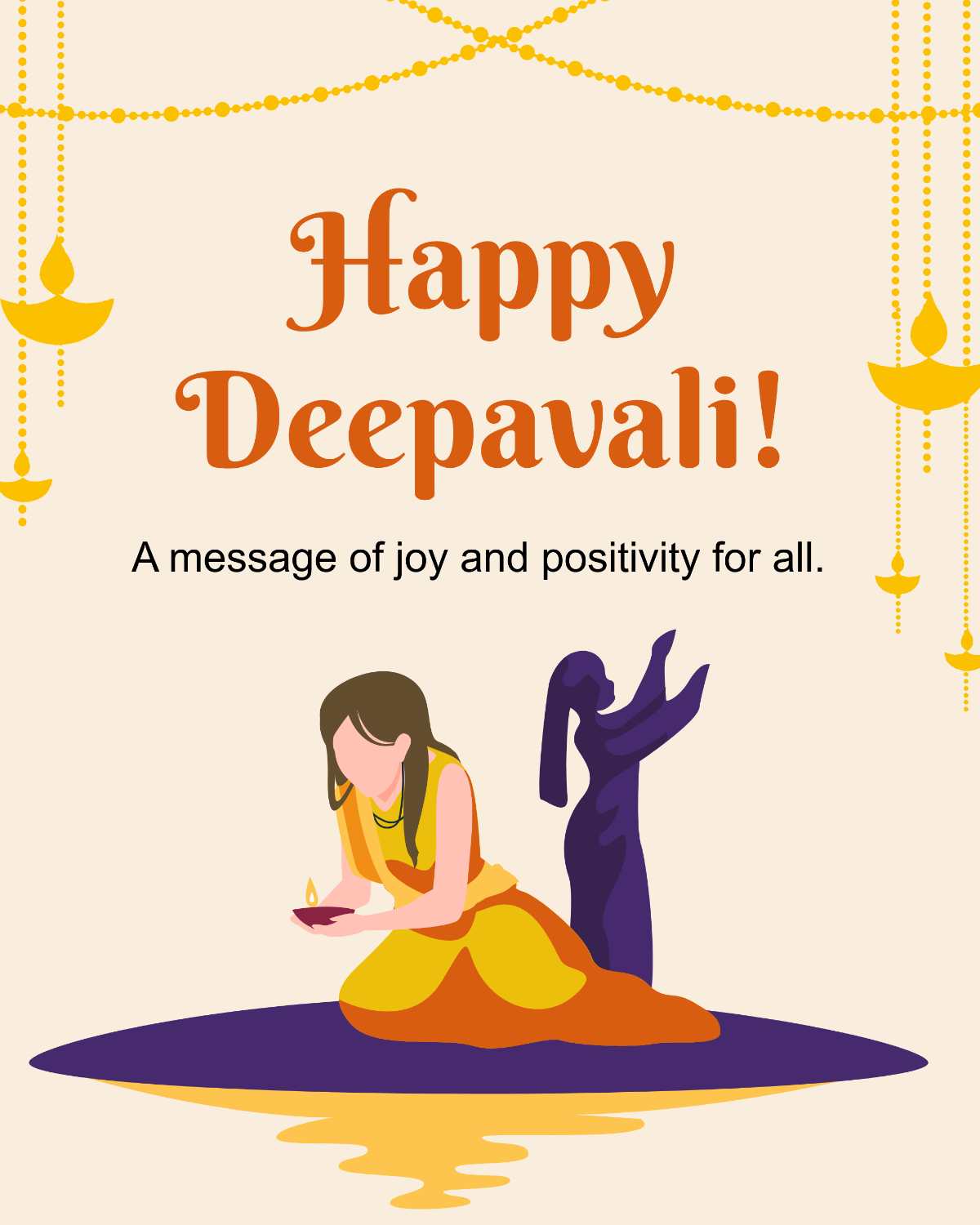 Free Professional Deepavali Social Media Post Template to Edit Online