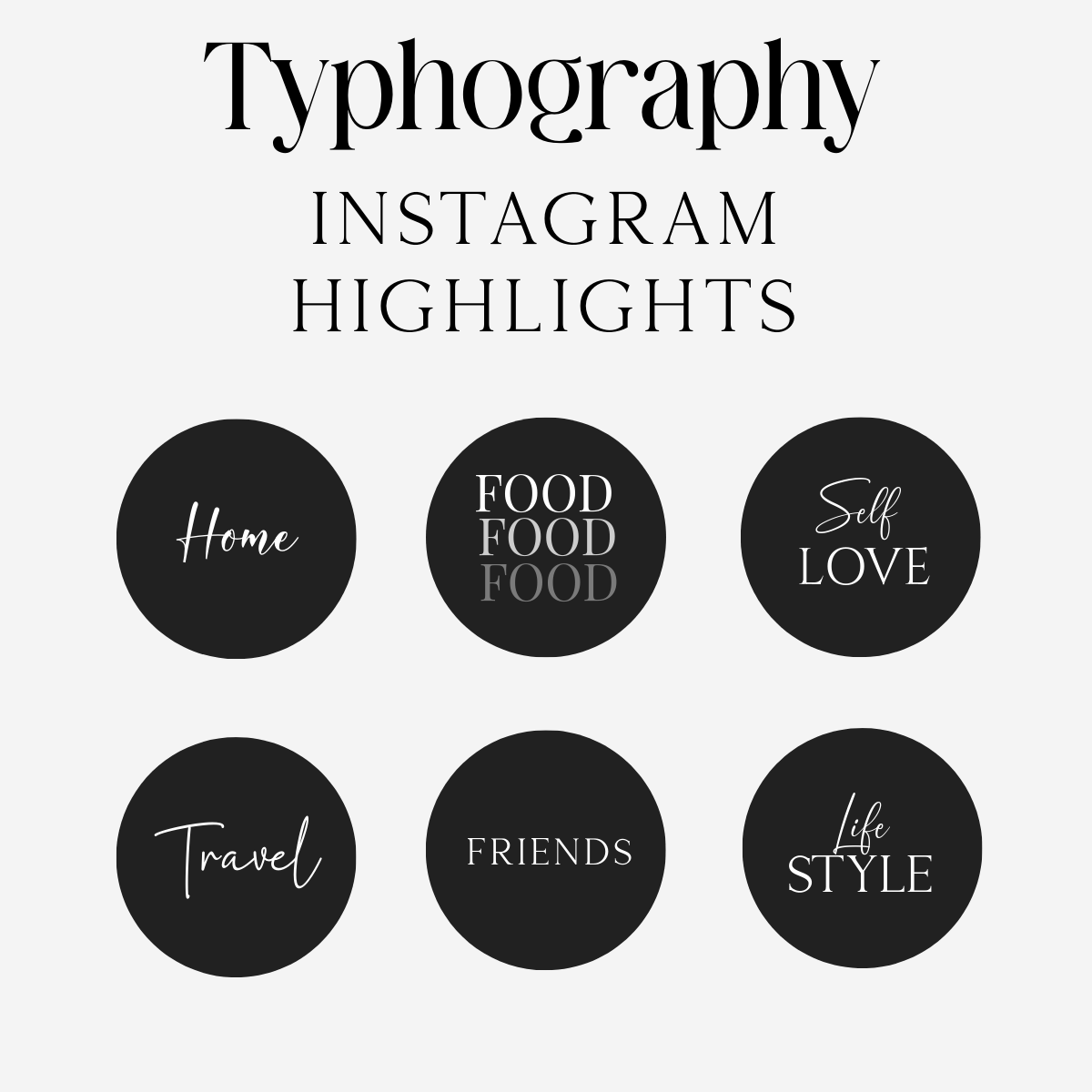 Free Typhography Instagram Highlight Template to Edit Online