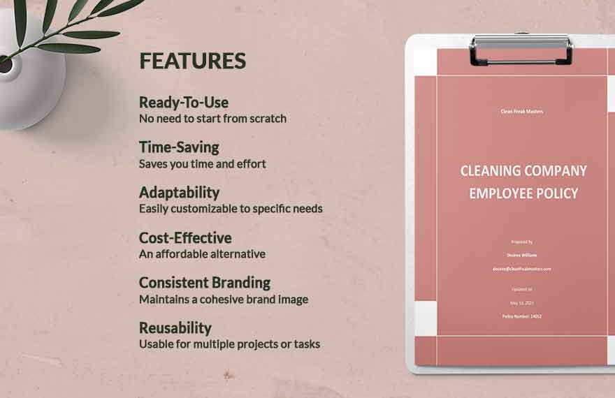 Cleaning Company Employee Policy Template