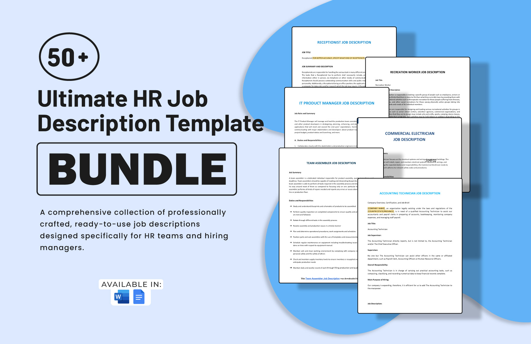 50+ Ultimate HR Job Description Template Bundle in Word, Google Docs to Download