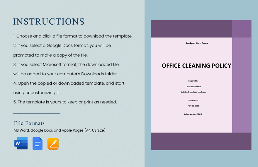Office Cleaning Policy Template