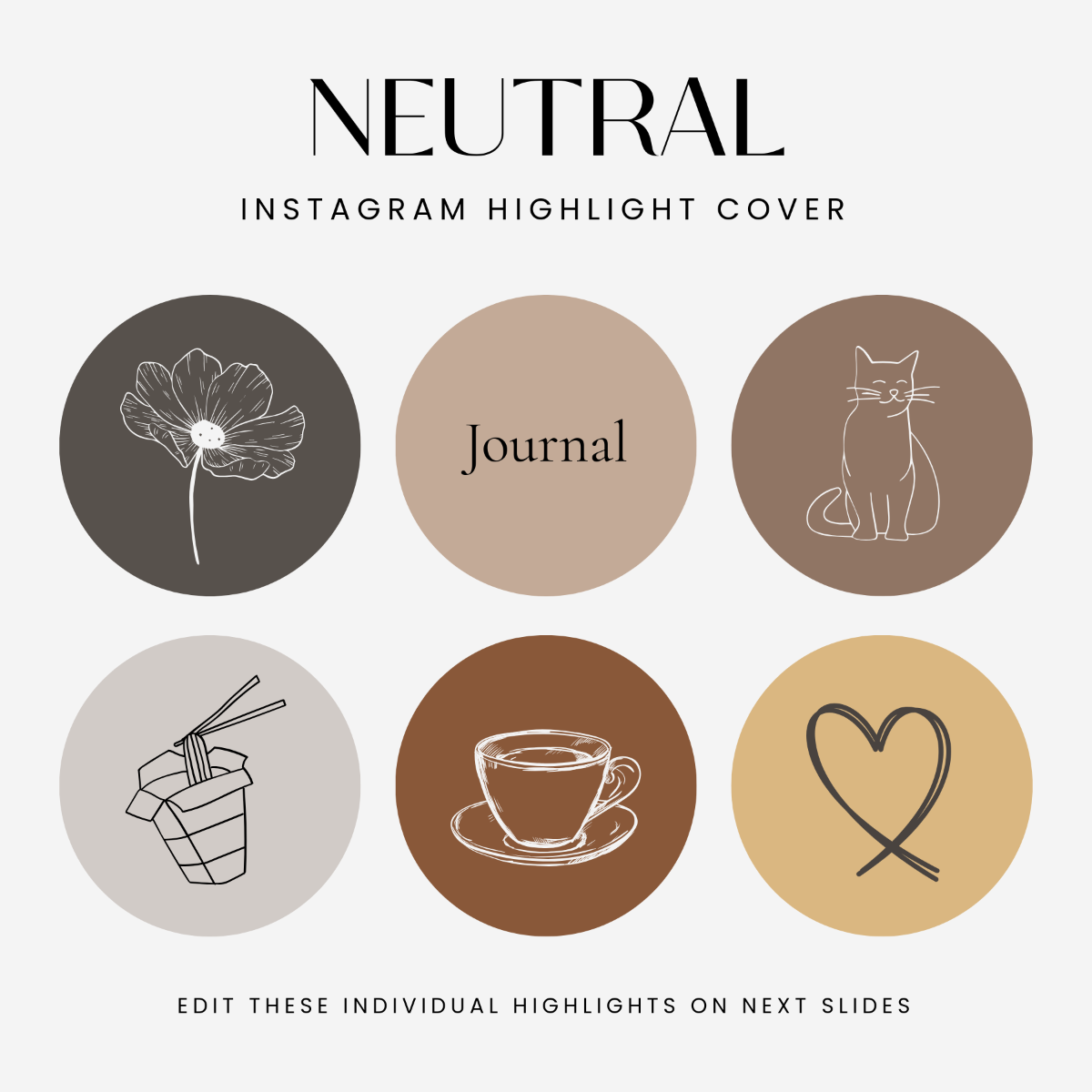 Free Neutral Instagram Highlight Cover Template to Edit Online