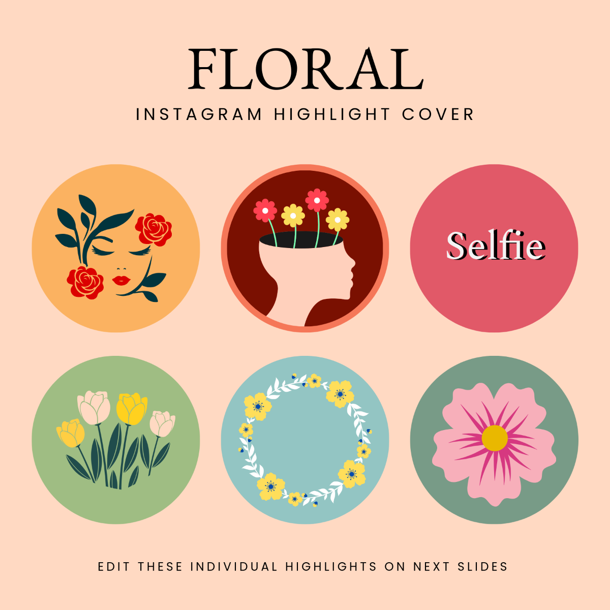 Free Floral Instagram Highlight Cover Template to Edit Online