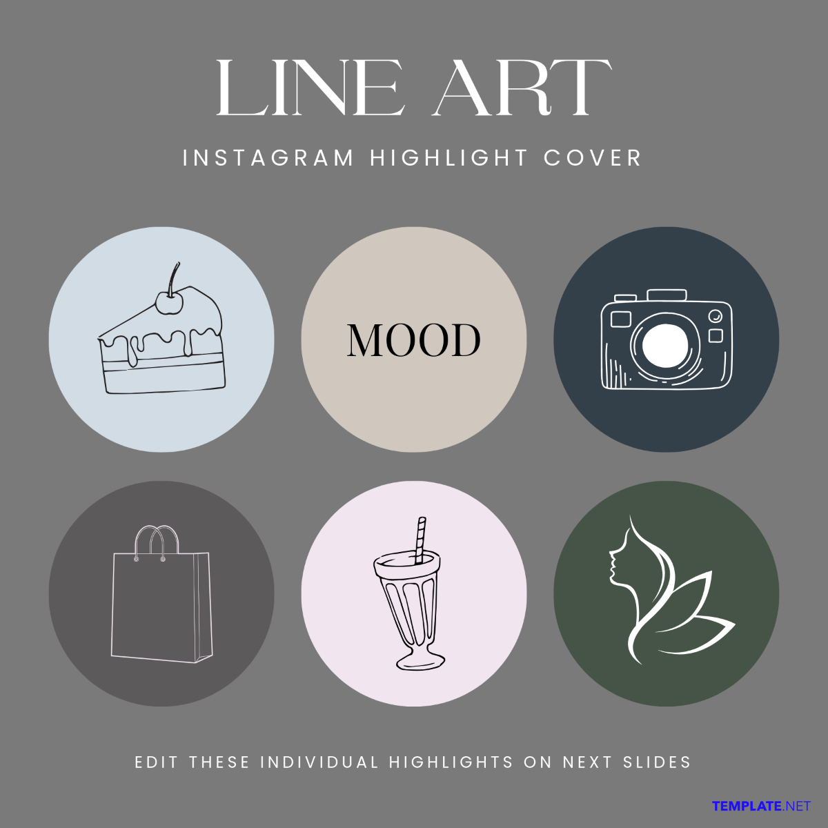 Free Line Art Instagram Highlight Cover Template to Edit Online