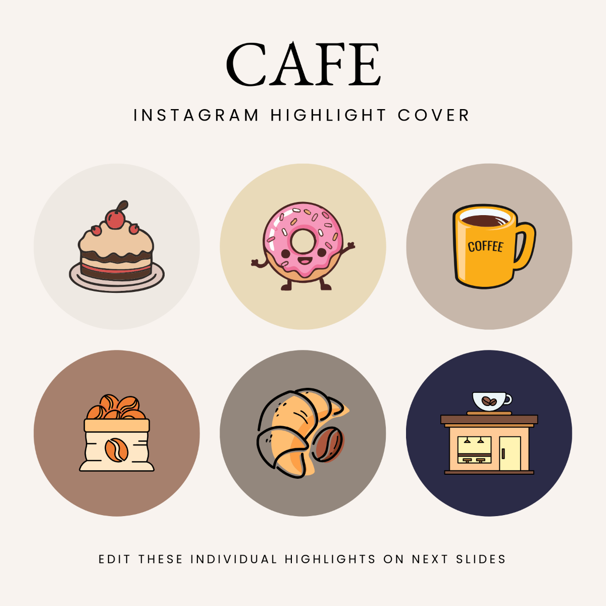 Free Cafe Instagram Highlight Cover Template to Edit Online