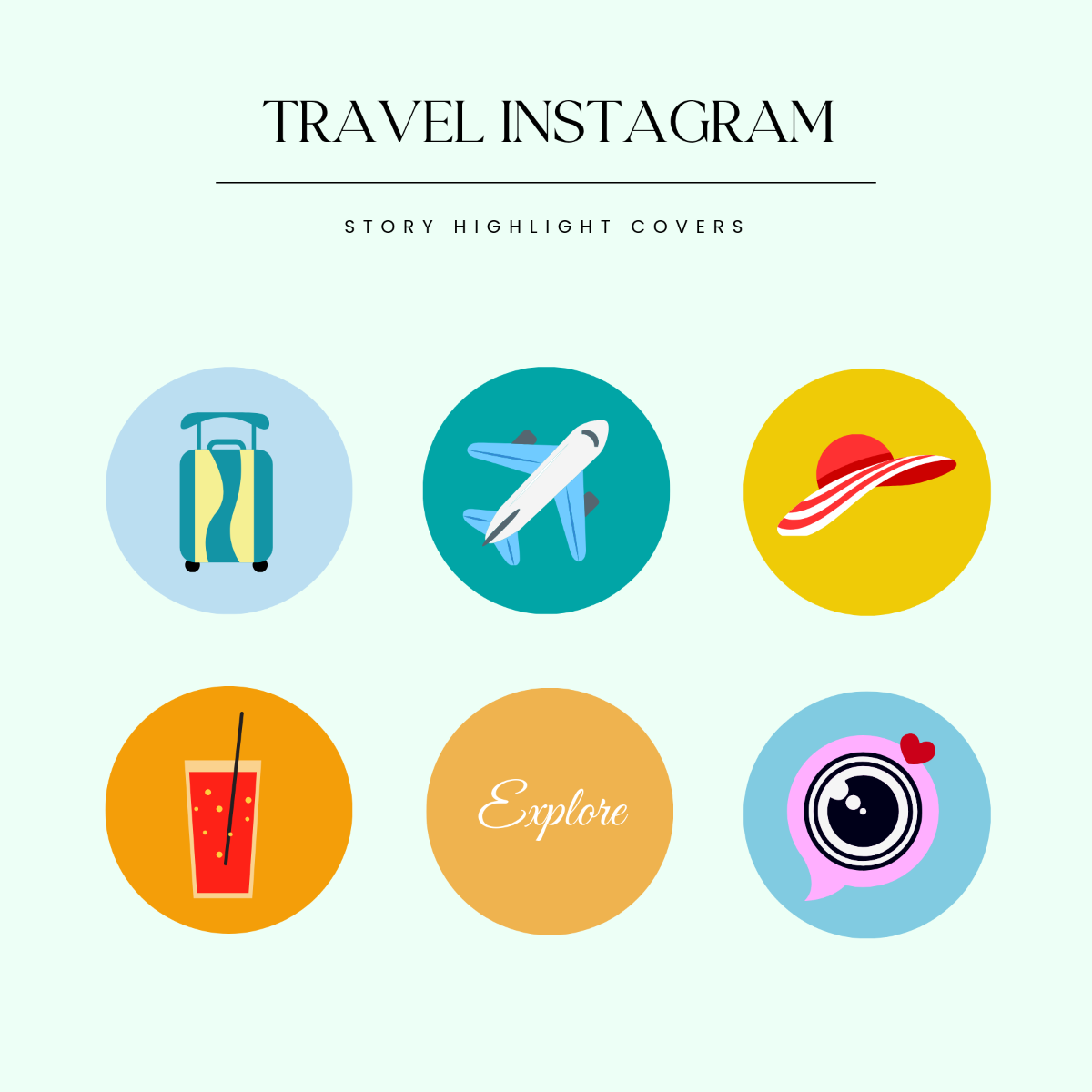 Free Travel Instagram Highlight Cover Template to Edit Online