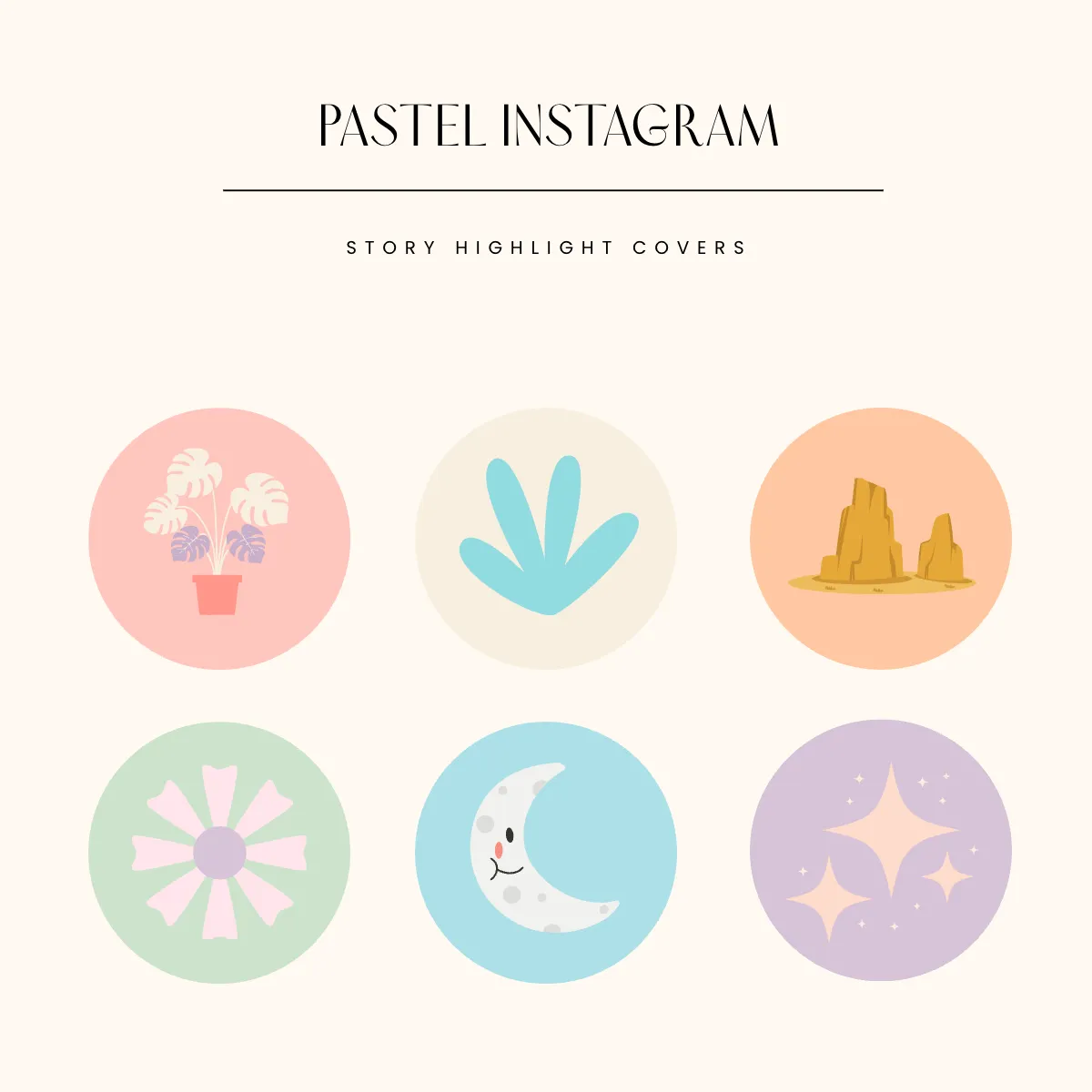 Free Pastel Instagram Highlight Cover Template to Edit Online