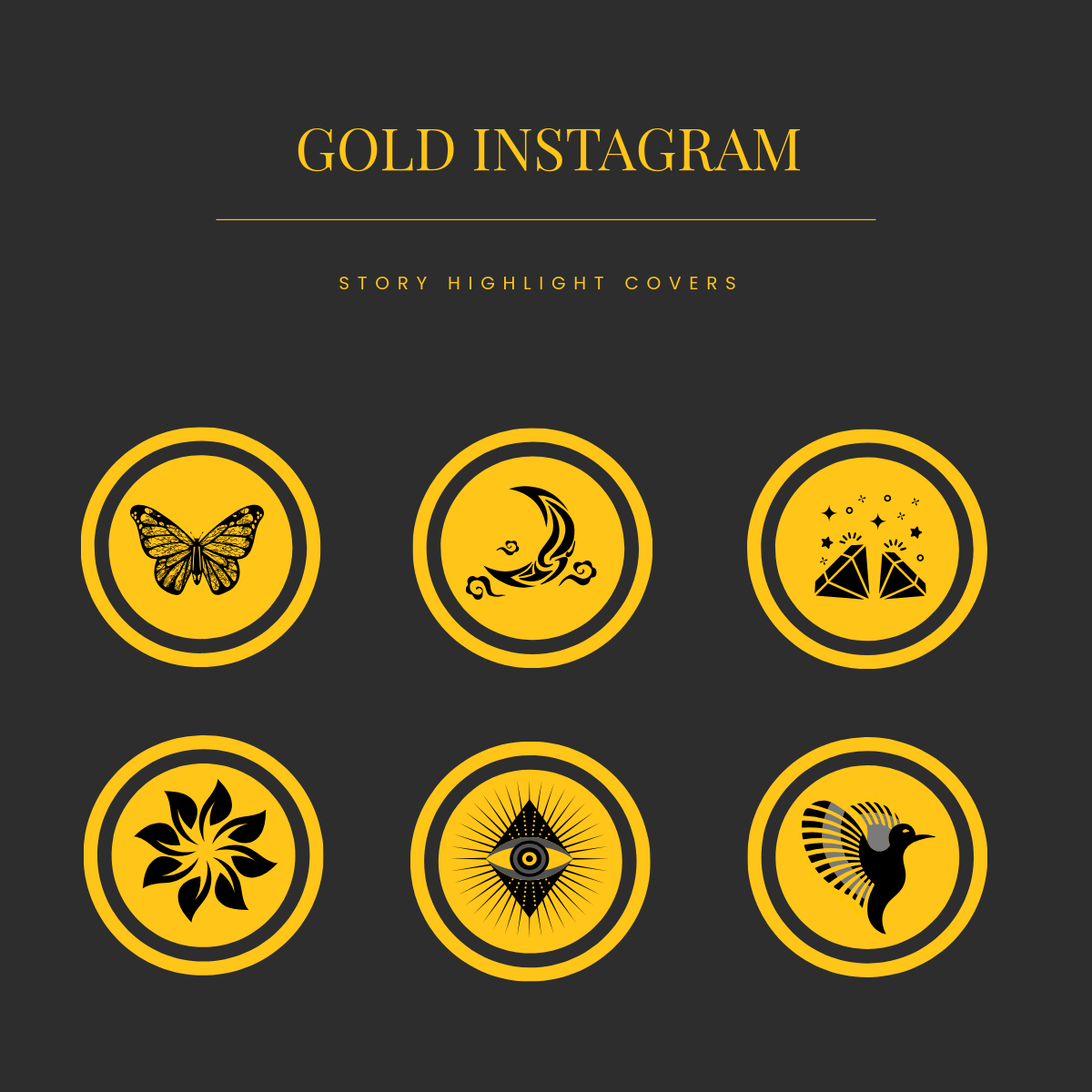 Free Gold Instagram Highlight Cover to Edit Online