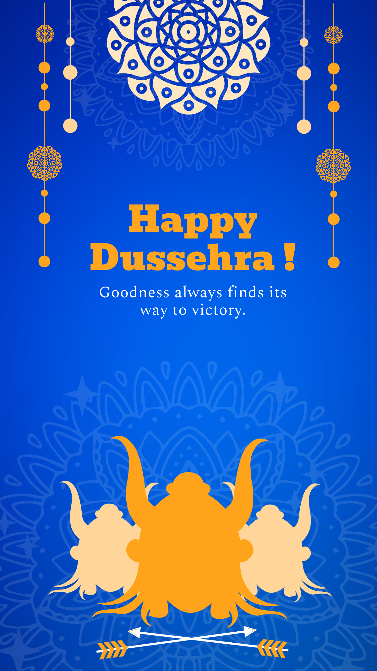 Free Dussehra Wishes Quotes Template to Edit Online