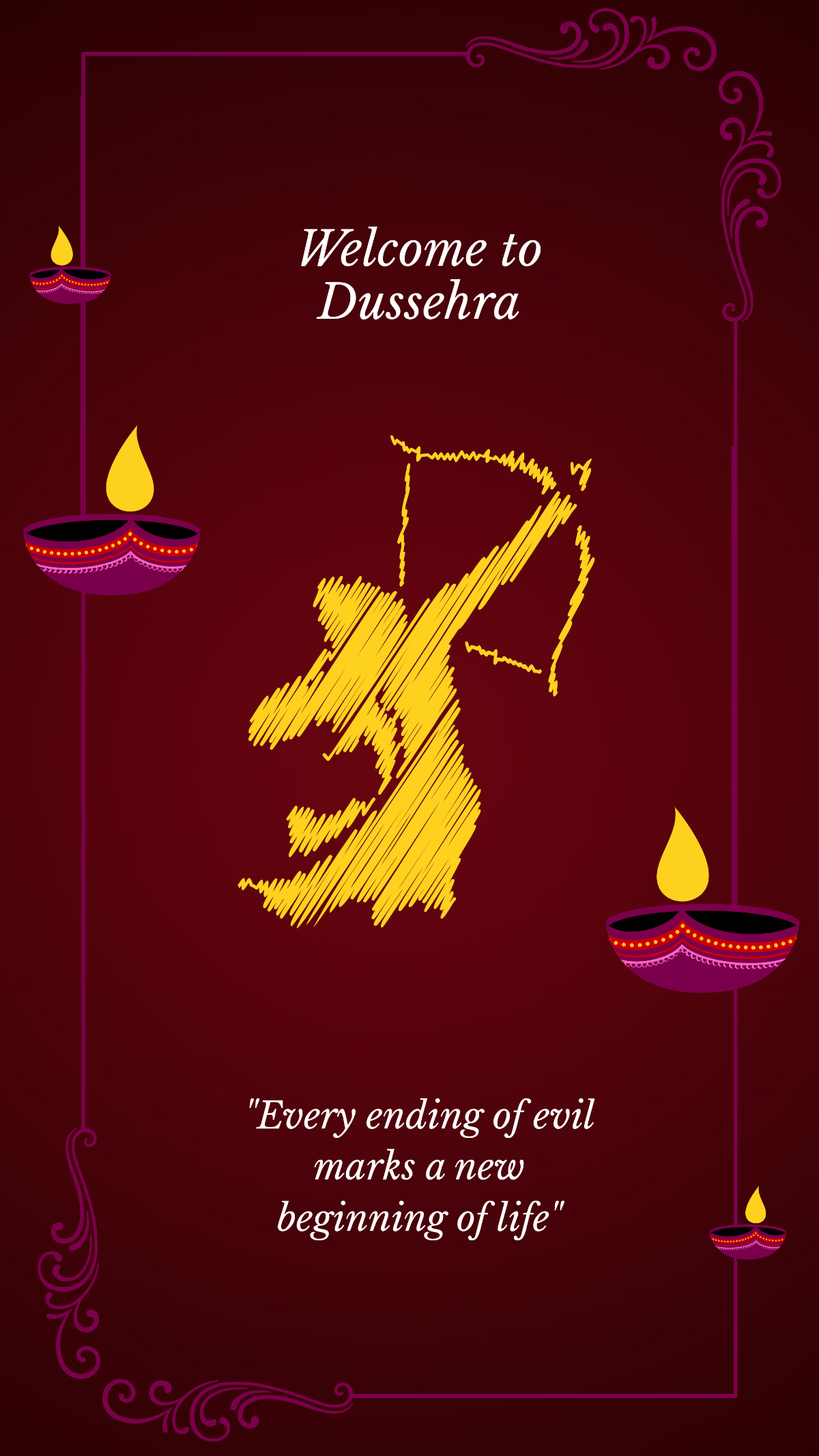 Free Dussehra Welcome Quotes Template to Edit Online