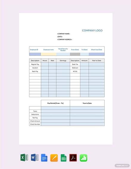 Packing Pay Stub Template
