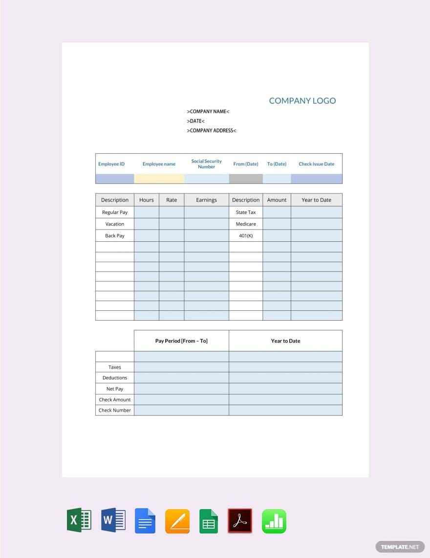 Packing Pay Stub Template