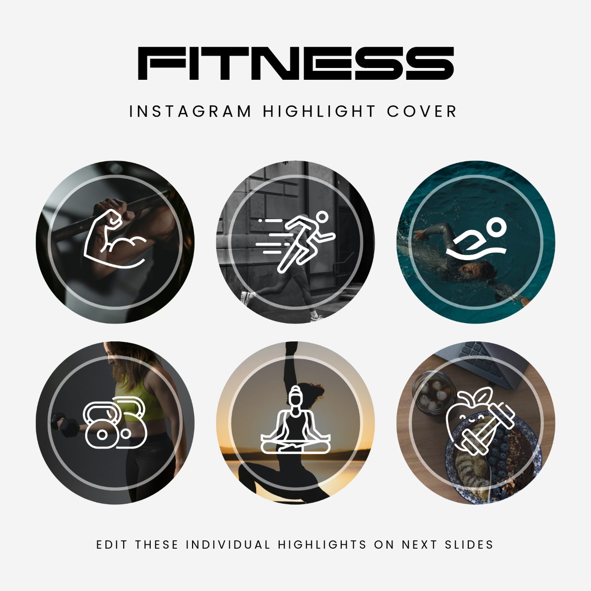 Free Fitness Instagram Highlight Cover Template to Edit Online