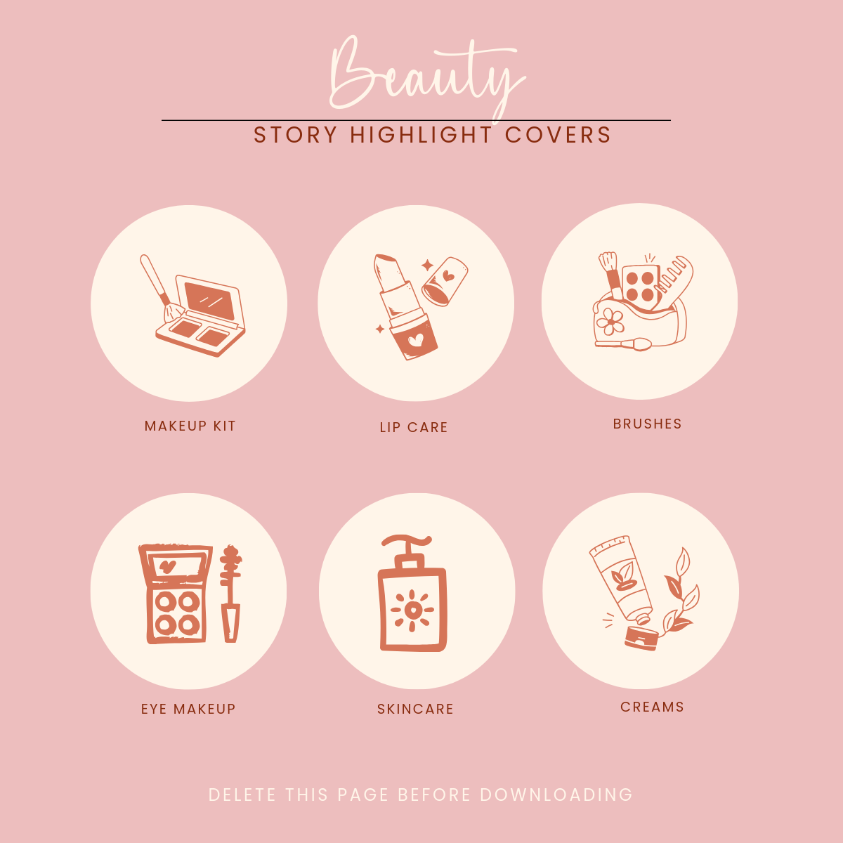 Free Beauty Instagram Highlight Cover Template to Edit Online