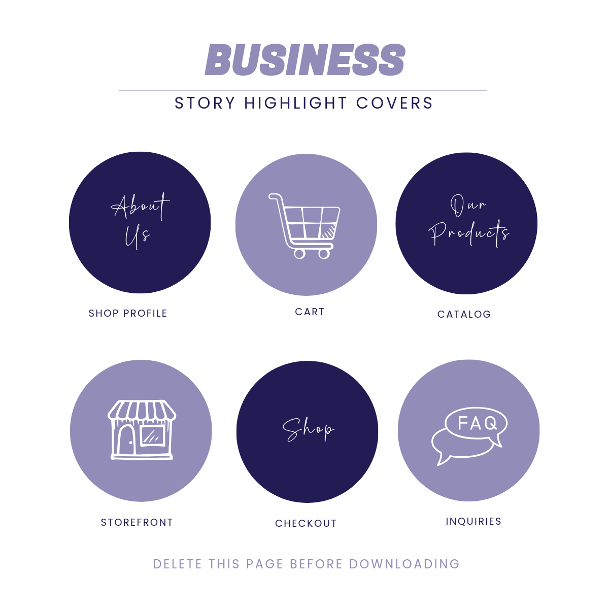Free Business Instagram Highlight Cover Template to Edit Online