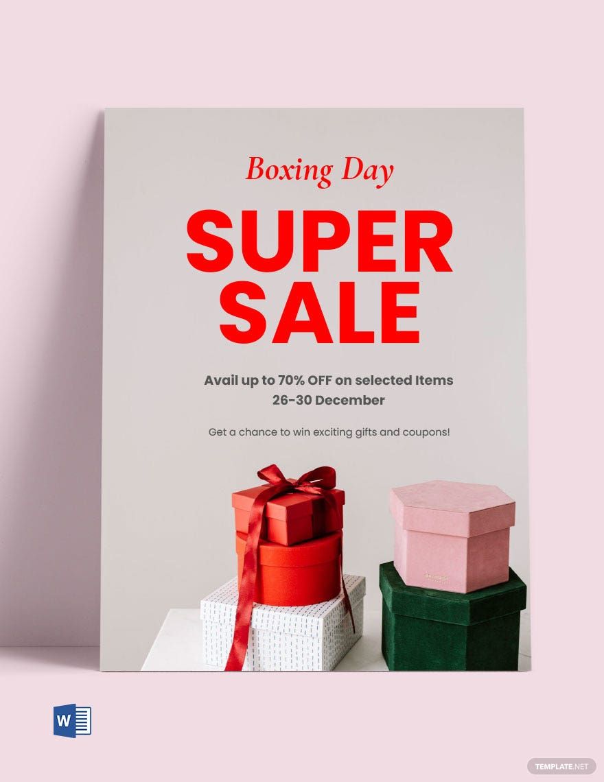 Free Boxing Day Sale Flyer Template Download In Word Google Docs 